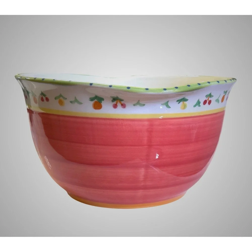 Pfaltzgraff Secrets of Pistoulet Mixing Bowl Set Jana Kolpen Yellow Orange 2pc